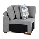 Raife Gray 4-Piece Sectional with Right Chaise and Pull-out Bed