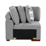 Raife Gray 5-Piece Right Chaise Sectional with Ottoman