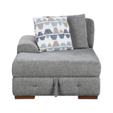 Raife Gray 4-Piece LAF Chaise Sectional with Pull-Out Bed from Homelegance - Luna Furniture
