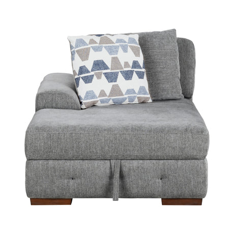 Raife Gray 4-Piece LAF Chaise Sectional with Pull-Out Bed from Homelegance - Luna Furniture