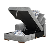 Raife Gray 4-Piece LAF Chaise Sectional with Pull-Out Bed from Homelegance - Luna Furniture