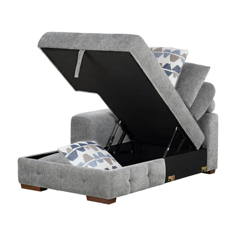 Raife Gray 4-Piece LAF Chaise Sectional with Pull-Out Bed from Homelegance - Luna Furniture