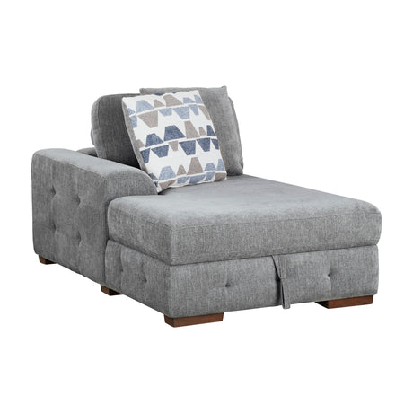 Raife Gray LAF Chaise Sectional with Pull-Out Bed from Homelegance - Luna Furniture