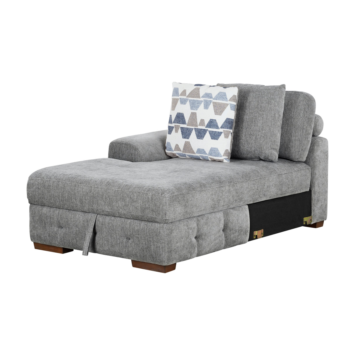 Raife Gray LAF Chaise Sectional with Pull-Out Bed from Homelegance - Luna Furniture