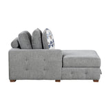 Raife Gray 3-Piece Double Chaise Sectional with Pull-Out Bed from Homelegance - Luna Furniture