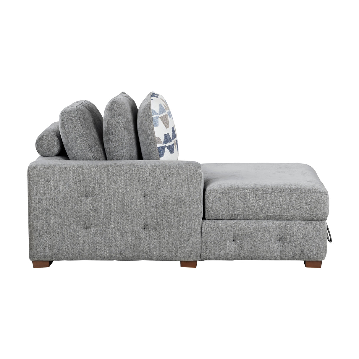 Raife Gray 3-Piece LAF Chaise Sectional with Pull-Out Bed and Storage Ottoman from Homelegance - Luna Furniture