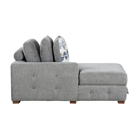 Raife Gray 3-Piece LAF Chaise Sectional with Pull-Out Bed and Storage Ottoman from Homelegance - Luna Furniture