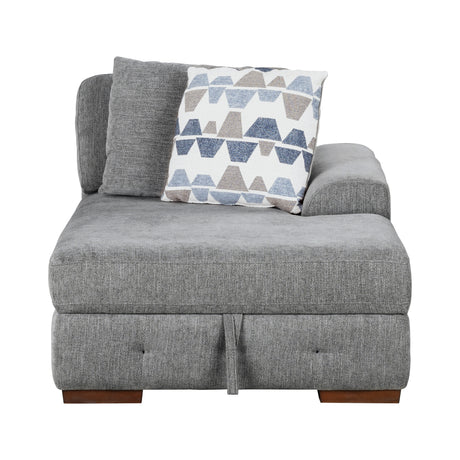 Raife Gray 5-Piece RAF Chaise Sectional with Pull-Out Bed and Storage Ottoman from Homelegance - Luna Furniture