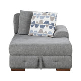 Raife Gray 5-Piece Right Chaise Sectional with Ottoman