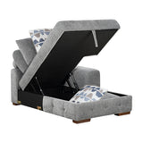 Raife Gray 5-Piece Sectional with Right Chaise and Pull-out Bed