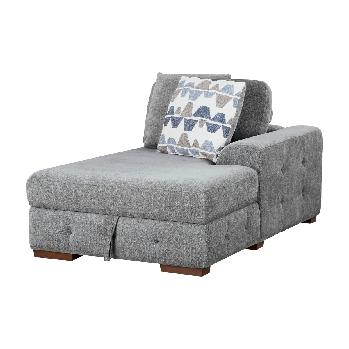 Raife Gray 4-Piece Sectional with Right Chaise and Pull-out Bed