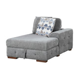 Raife Gray 4-Piece Sectional with Right Chaise and Pull-out Bed
