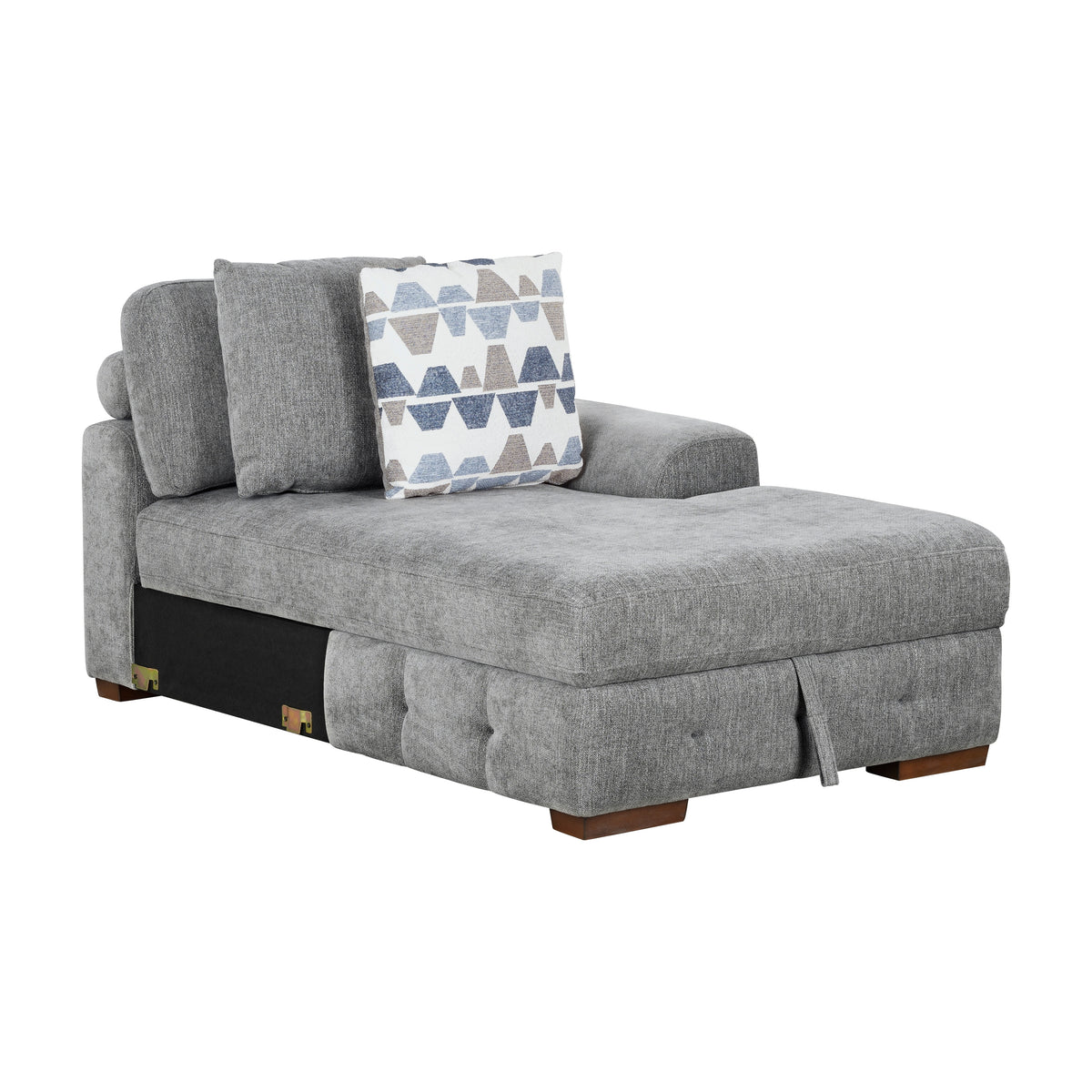 Raife Gray 4-Piece Sectional with Right Chaise and Pull-out Bed