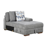 Raife Gray 4-Piece Sectional with Right Chaise and Pull-out Bed