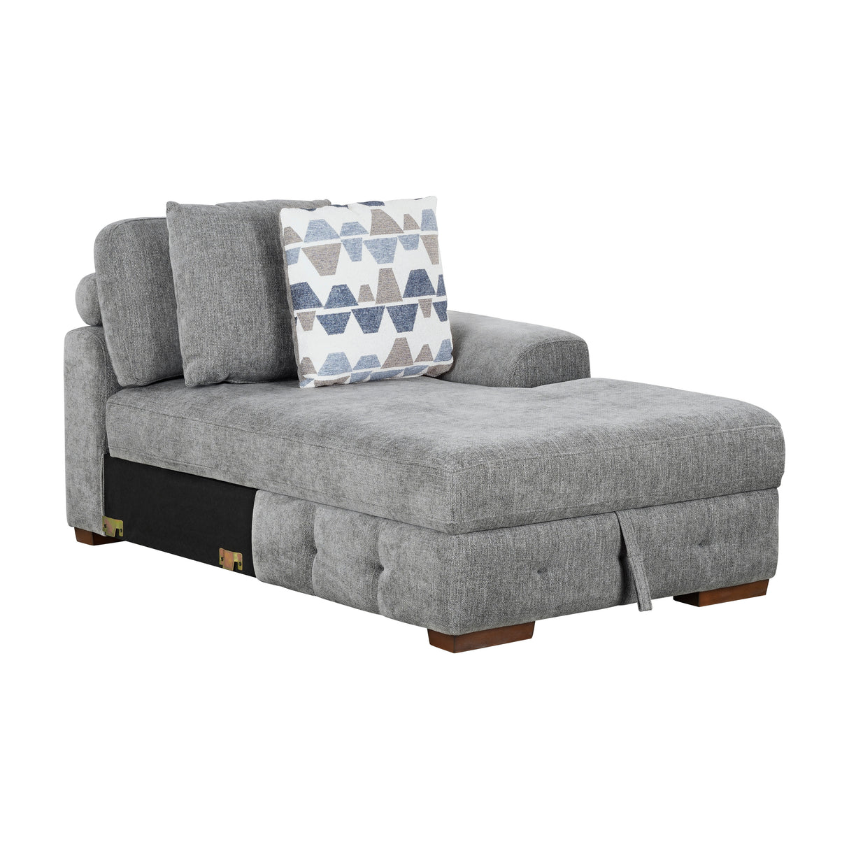 Raife Gray 3-Piece LAF Chaise Sectional with Pull-Out Bed and Storage Ottoman from Homelegance - Luna Furniture