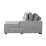 Raife Gray 5-Piece Sectional with Right Chaise and Pull-out Bed