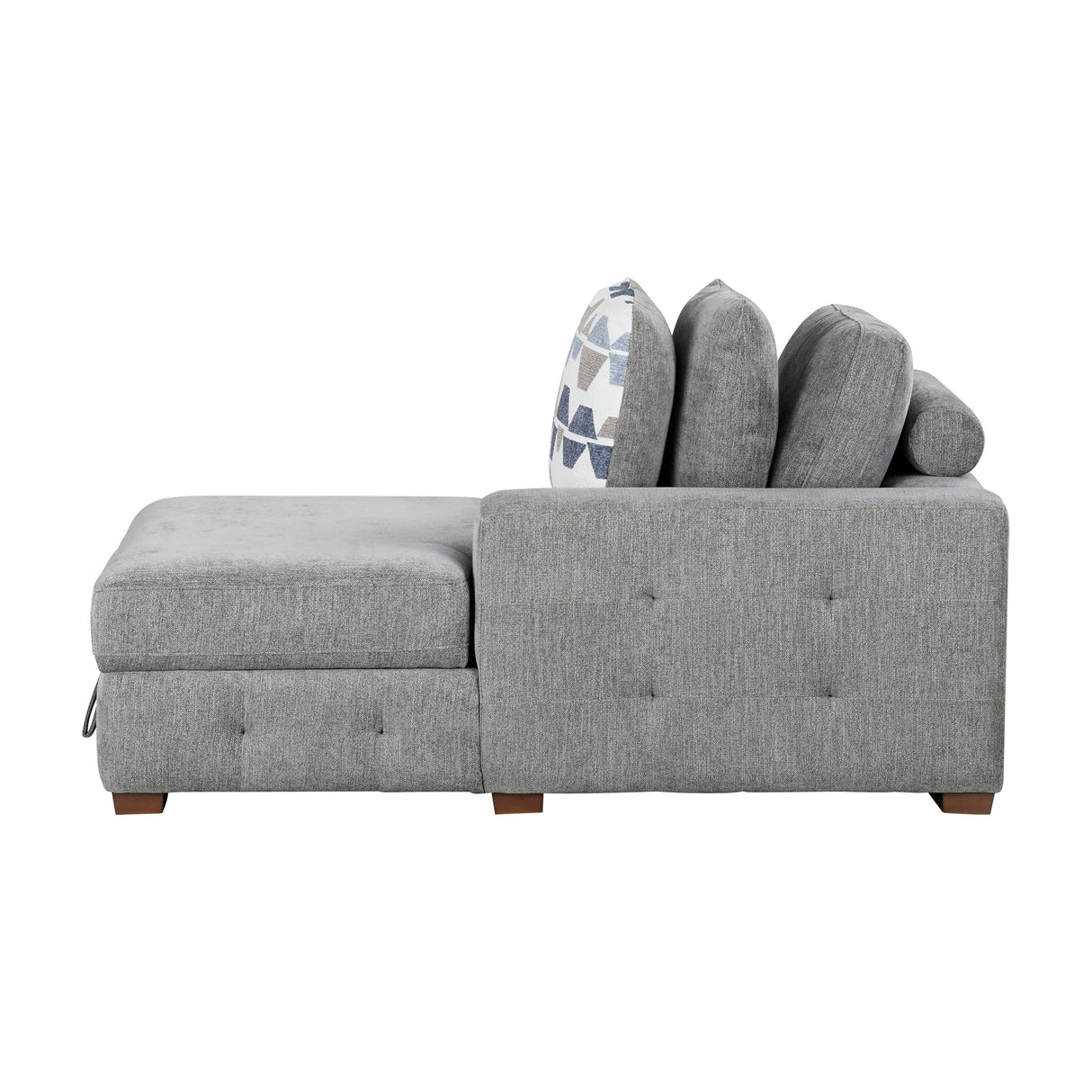 Raife Gray 4-Piece RAF Chaise Sectional with Pull-Out Bed from Homelegance - Luna Furniture
