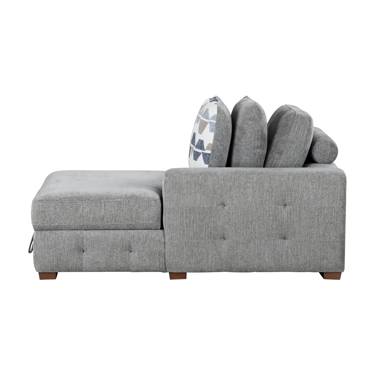 Raife Gray 4-Piece Sectional with Right Chaise and Pull-out Bed