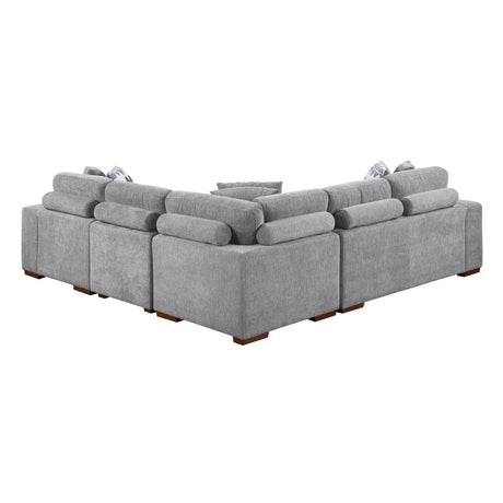 Raife Gray 4-Piece Sectional with Right Chaise and Pull-out Bed from Homelegance - Luna Furniture