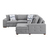 Raife Gray 4-Piece Sectional with Right Chaise and Pull-out Bed