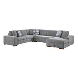 Raife Gray 4-Piece LAF Chaise Sectional with Pull-Out Bed from Homelegance - Luna Furniture