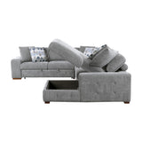 Raife Gray 5-Piece LAF Chaise Sectional with Pull-Out Bed and Storage Ottoman from Homelegance - Luna Furniture