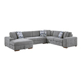 Raife Gray 4-Piece LAF Chaise Sectional with Pull-Out Bed from Homelegance - Luna Furniture