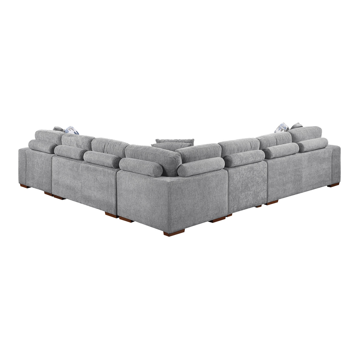 Raife Gray 5-Piece Sectional with Right Chaise and Pull-out Bed