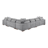 Raife Gray 5-Piece Sectional with Right Chaise and Pull-out Bed