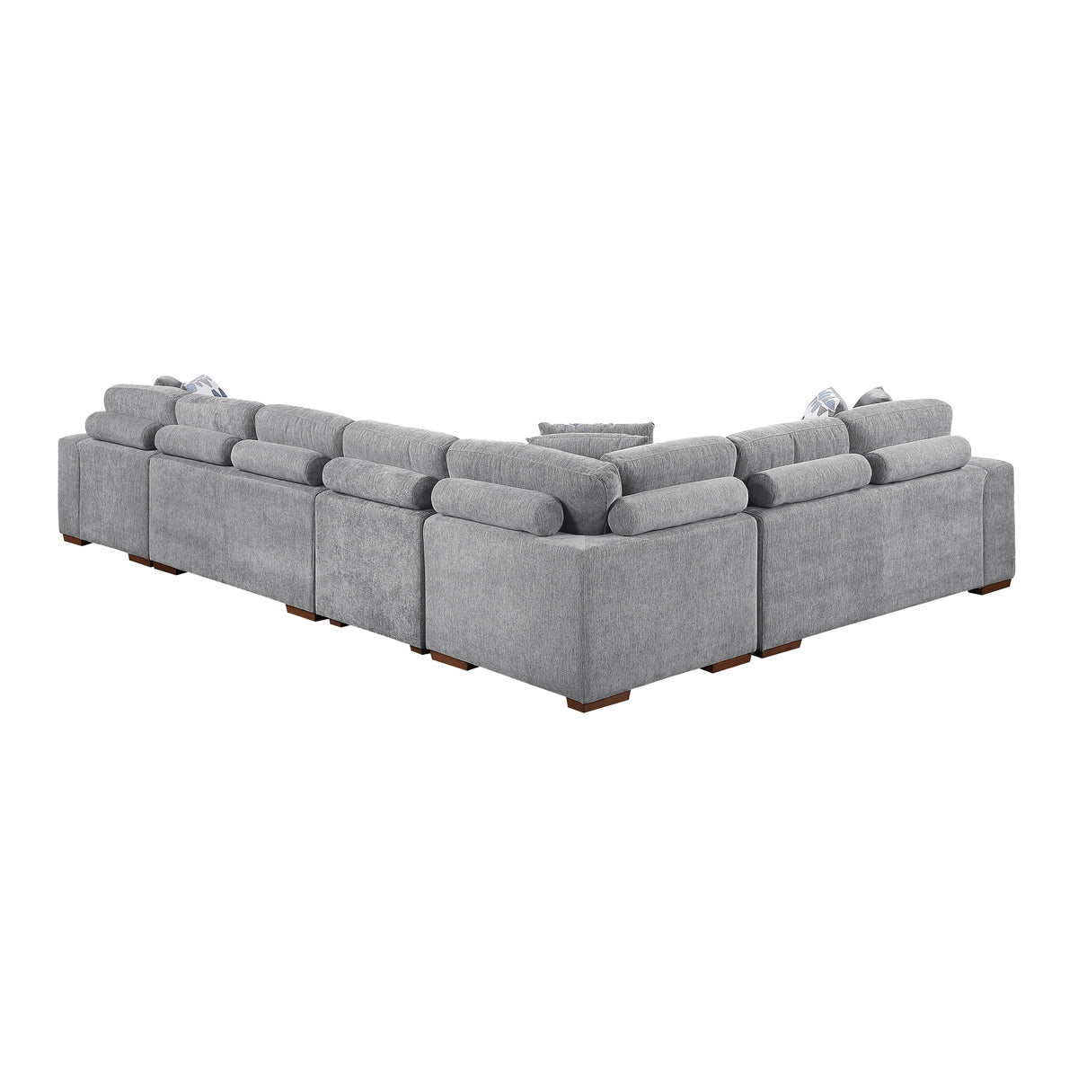 Raife Gray 5-Piece Sectional with Right Chaise and Pull-out Bed