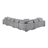 Raife Gray 5-Piece Sectional with Right Chaise and Pull-out Bed