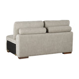 Raife Taupe 5-Piece Right Chaise Sectional with Ottoman