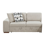 Raife Taupe 5-Piece Right Chaise Sectional with Ottoman