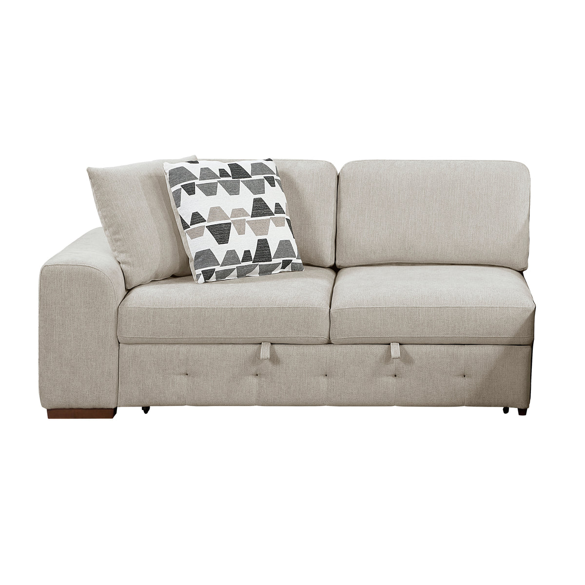 Raife Taupe 5-Piece Sectional with Right Chaise and Pull-out Bed