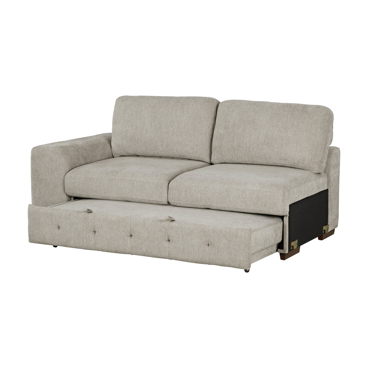 Raife Taupe 5-Piece Right Chaise Sectional with Ottoman