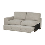 Raife Taupe 5-Piece Sectional with Right Chaise and Pull-out Bed