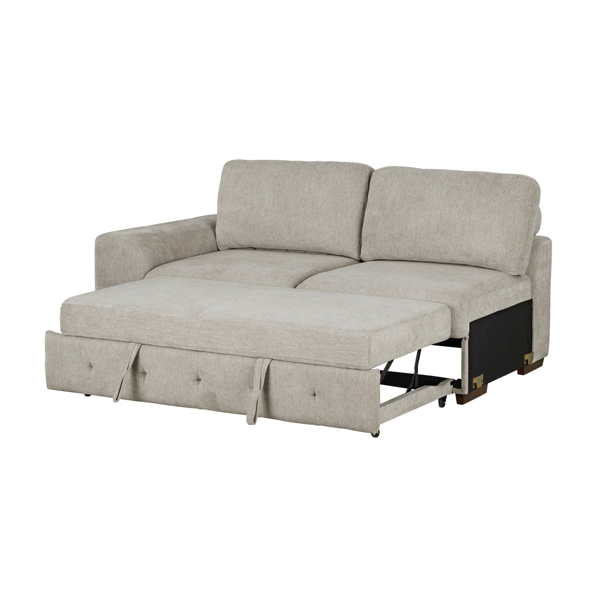 Raife Taupe 4-Piece Sectional with Right Chaise and Pull-out Bed