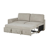 Raife Taupe 4-Piece Sectional with Right Chaise and Pull-out Bed