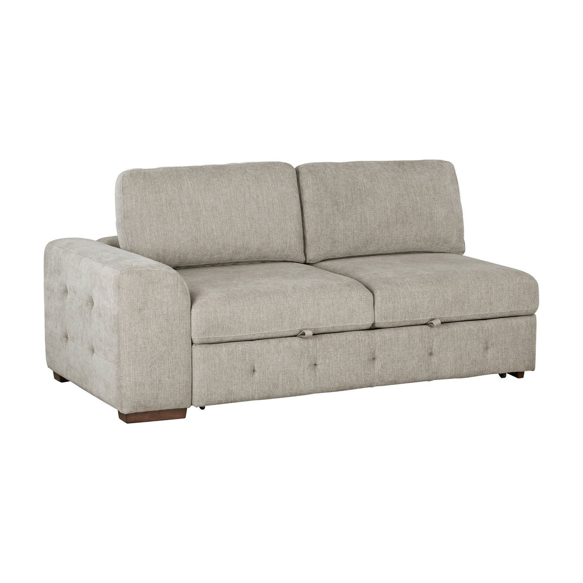 Raife Taupe 5-Piece Right Chaise Sectional with Ottoman