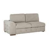 Raife Taupe 5-Piece Sectional with Right Chaise and Pull-out Bed