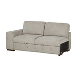 Raife Taupe 5-Piece Sectional with Right Chaise and Pull-out Bed