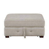 Raife Taupe 5-Piece Right Chaise Sectional with Ottoman