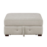 Raife Taupe 5-Piece Sectional with Right Chaise and Pull-out Bed