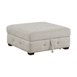 Raife Taupe 5-Piece Sectional with Right Chaise and Pull-out Bed