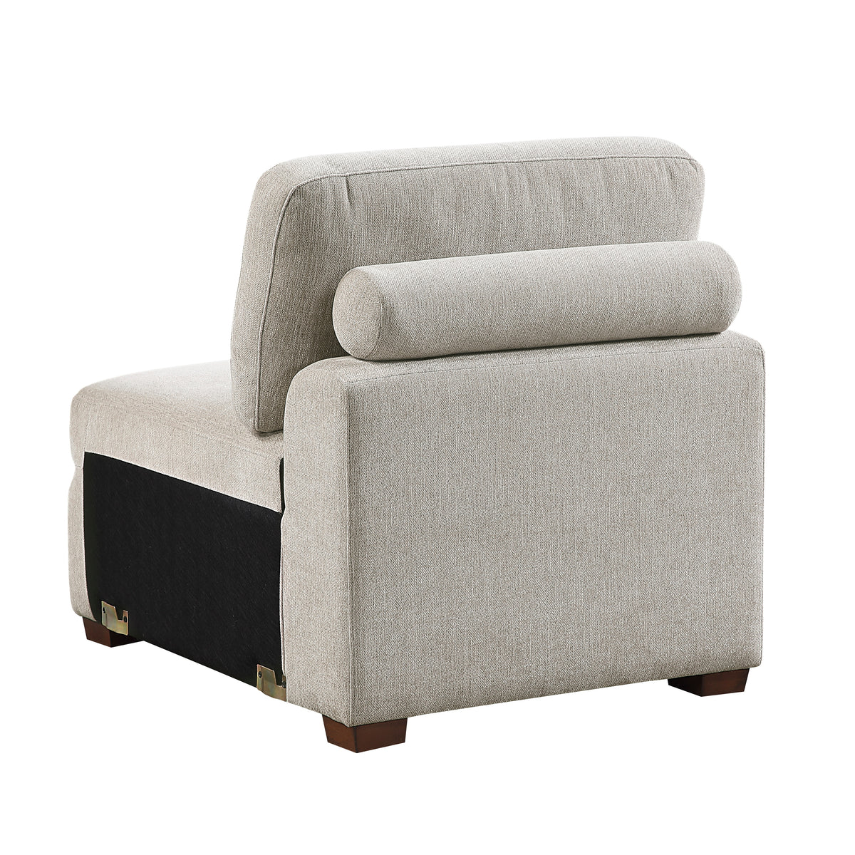 Raife Taupe 5-Piece Right Chaise Sectional with Ottoman