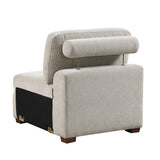 Raife Taupe 5-Piece Right Chaise Sectional with Ottoman