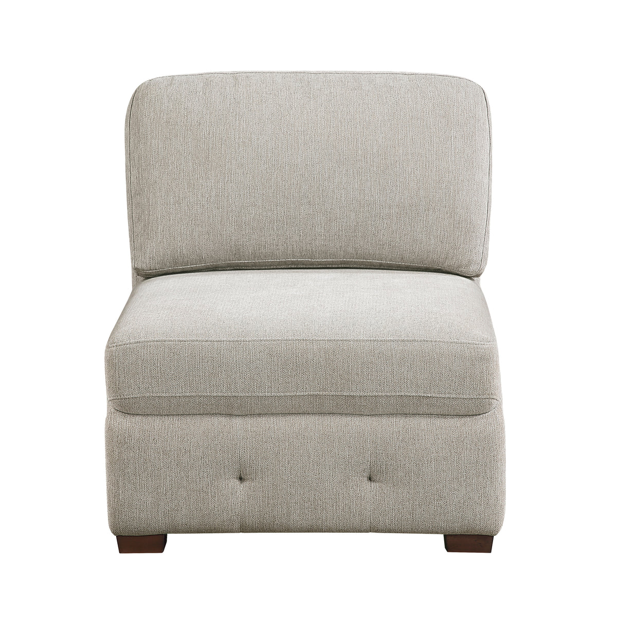 Raife Taupe Armless Chair from Homelegance - Luna Furniture