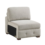 Raife Taupe 5-Piece Sectional with Right Chaise and Pull-out Bed