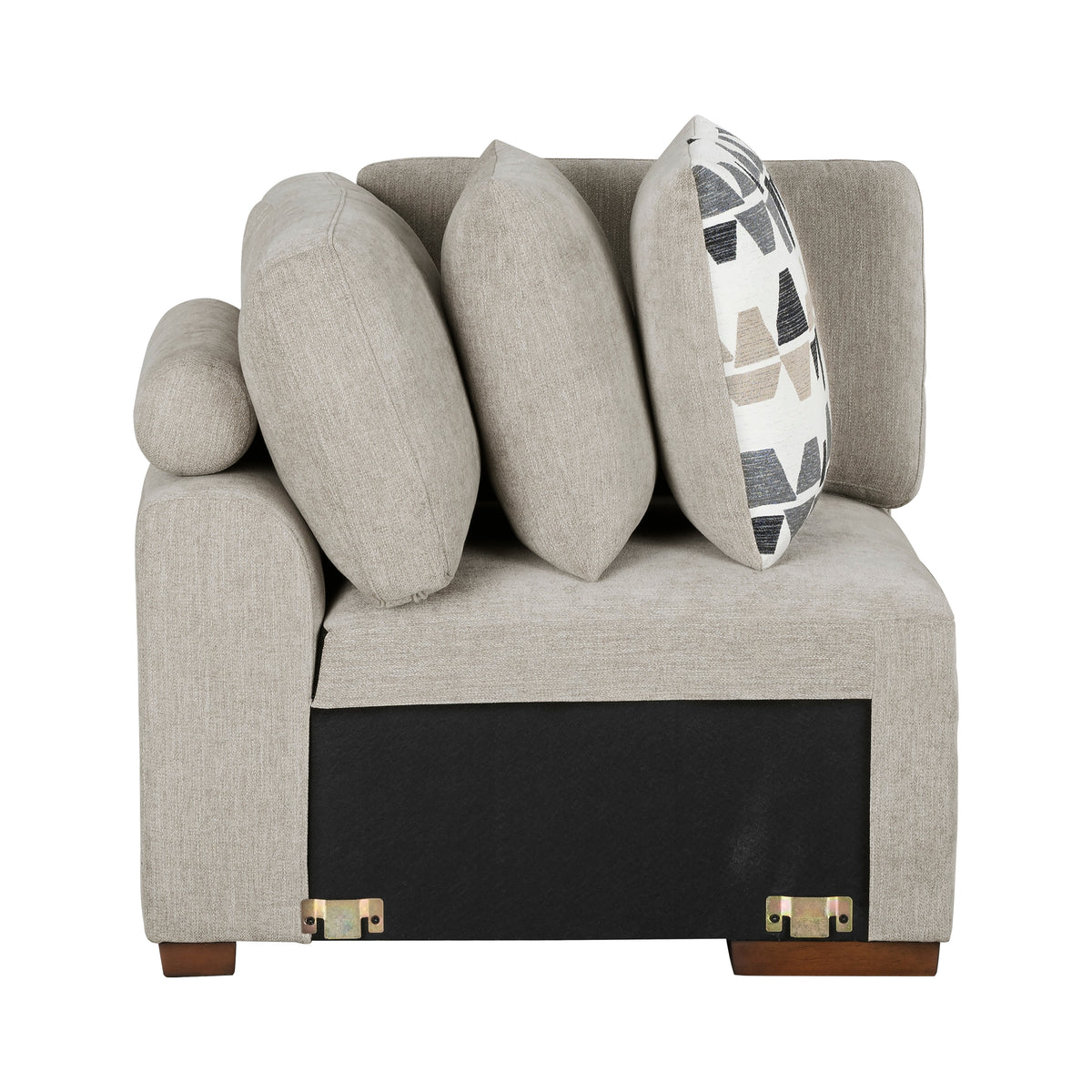 Raife Taupe 4-Piece Sectional with Right Chaise and Pull-out Bed