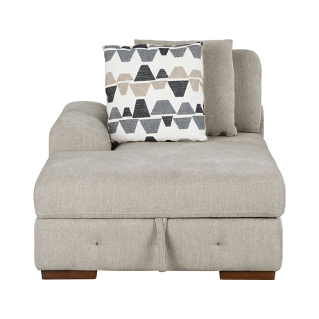 Raife Taupe 3-Piece Sectional with Left Chaise and Ottoman from Homelegance - Luna Furniture